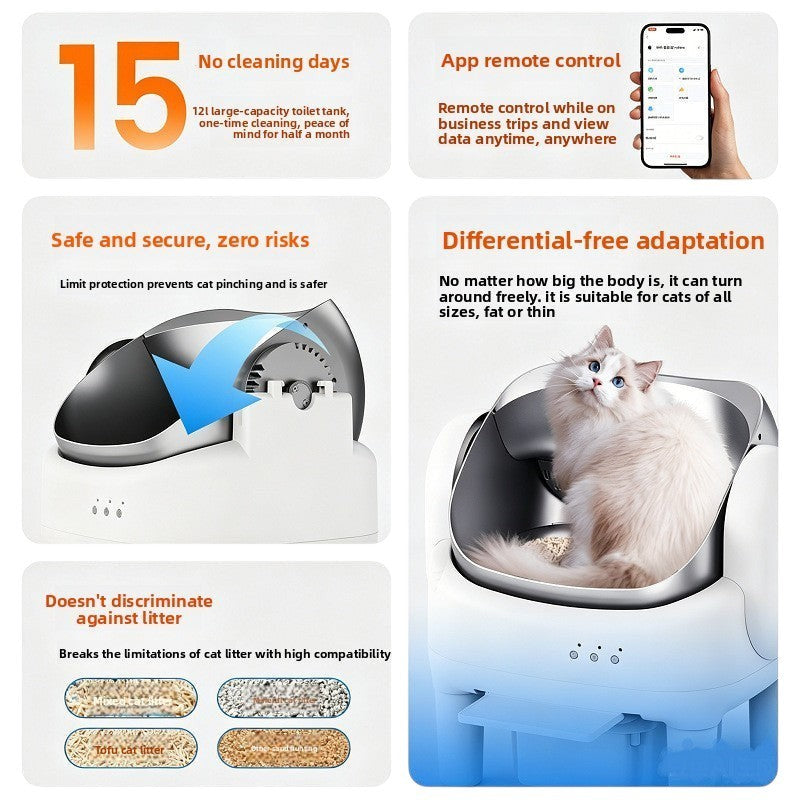 Smart Self-Cleaning Cat Litter Box